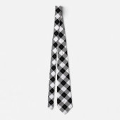 Elegant Black en White Diamond Pattern Stropdas (Achterkant)