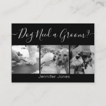 Elegant Black en White Dog Grooming Voeg Logo toe