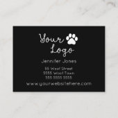 Elegant Black en White Dog Grooming Voeg Logo toe Visitekaartje (Achterkant)