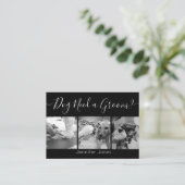 Elegant Black en White Dog Grooming Voeg Logo toe Visitekaartje (Staand voorkant)