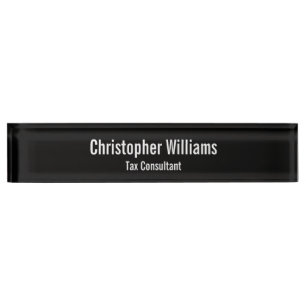 Elegant Black en White Executive Kantoor Titel Naambordje