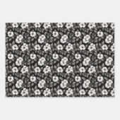 Elegant Black en White Floral Inpakpapier Vel (Voorkant 3)