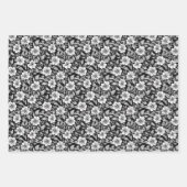 Elegant Black en White Floral Inpakpapier Vel (Voorkant)