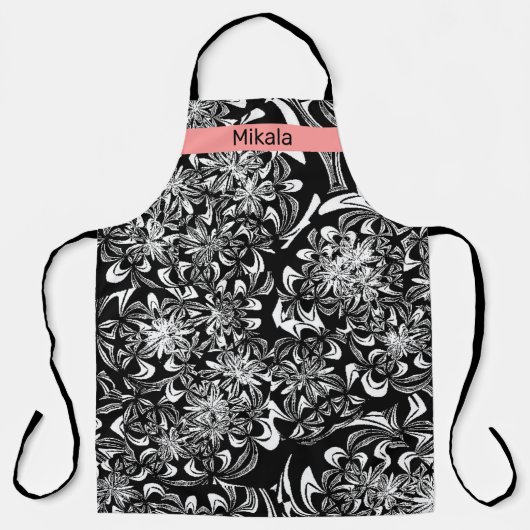Elegant Black en White Floral Schort (Voorkant)