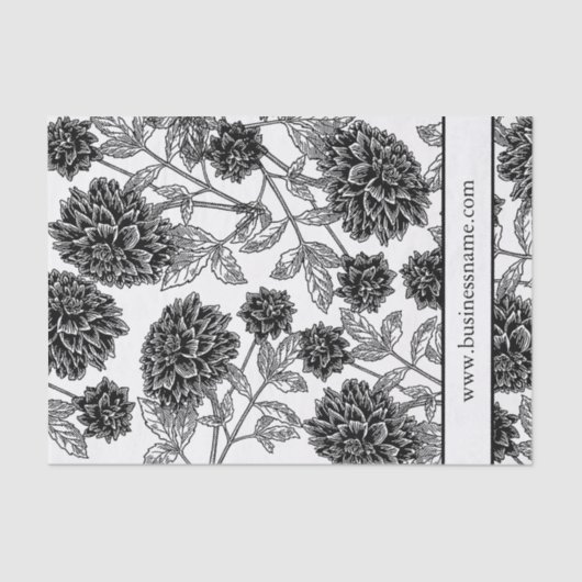 Elegant Black en White Floral Tissuepapier (Voorkant)