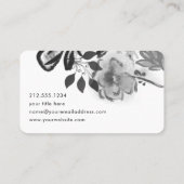 Elegant Black en White Floral Typografie Visitekaartje (Achterkant)