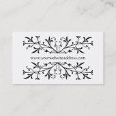 Elegant Black en White Flourish Artistic Designer Visitekaartje (Achterkant)