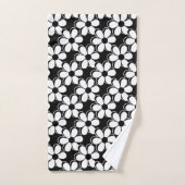 Elegant Black en White Flowers op Black Bad Handdoek (Handdoek)