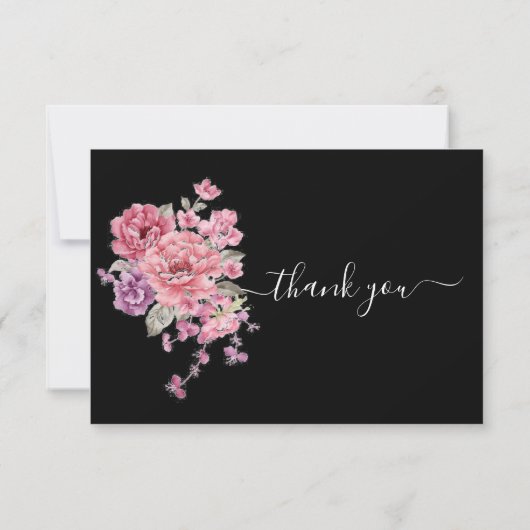 Elegant Black en White Funeral Hartelijk dank Bedankkaart (Achterkant)