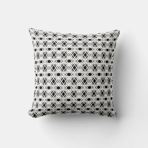 Elegant Black en White Geometric Pattern Kussen