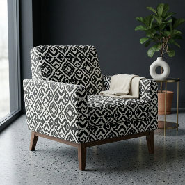 Elegant Black en White Geometric Pattern Stof