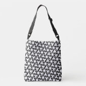 Elegant Black en White Geometric Star Pattern Crossbody Tas (Achterkant)