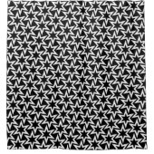 Elegant Black en White Geometric Star Pattern Douchegordijn (Voorkant)