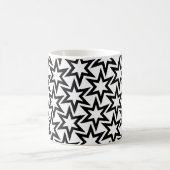 Elegant Black en White Geometric Star Pattern Koffiemok (Center)