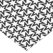 Elegant Black en White Geometric Star Pattern Korte Tafelloper (Hoek)