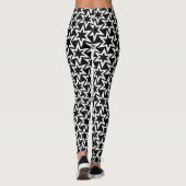 Elegant Black en White Geometric Star Pattern Leggings (Achterkant)