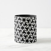 Elegant Black en White Geometric Star Pattern Mok (Midden)
