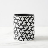 Elegant Black en White Geometric Star Pattern Mok (Midden)