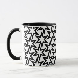 Elegant Black en White Geometric Star Pattern Mok