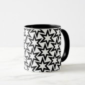 Elegant Black en White Geometric Star Pattern Mok (Voorkant rechts)