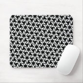 Elegant Black en White Geometric Star Pattern Muismat (Met muis)