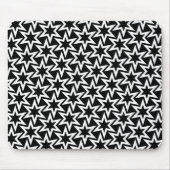 Elegant Black en White Geometric Star Pattern Muismat (Voorkant)
