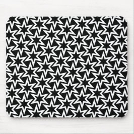 Elegant Black en White Geometric Star Pattern Muismat