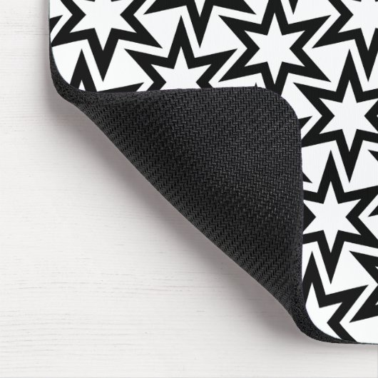 Elegant Black en White Geometric Star Pattern Muismat (Hoek)