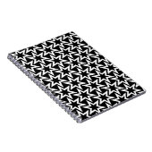 Elegant Black en White Geometric Star Pattern Notitieboek (Rechterzijde)