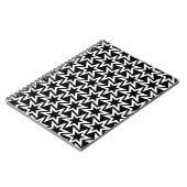 Elegant Black en White Geometric Star Pattern Notitieboek (Linkerzijde)