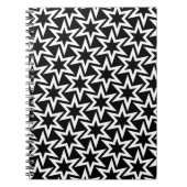 Elegant Black en White Geometric Star Pattern Notitieboek (Voorkant)