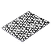 Elegant Black en White Geometric Star Pattern Notitieboek (Linkerzijde)