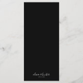 Elegant Black en White Gold Leaf Dinner Menu (Achterkant)