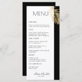 Elegant Black en White Gold Leaf Dinner Menu (Voorkant / Achterkant)