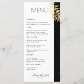 Elegant Black en White Gold Leaf Dinner Menu (Voorkant)