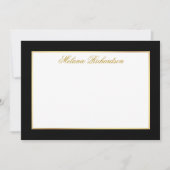 Elegant Black en White Gold Lijst Notitiekaartje (Voorkant)