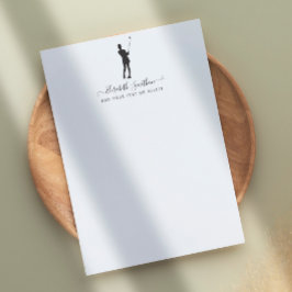 Elegant Black en White Golf Personal Stationery Briefhoofd