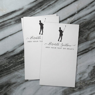 Elegant Black en White Golf Personal Stationery Notitiekaartje