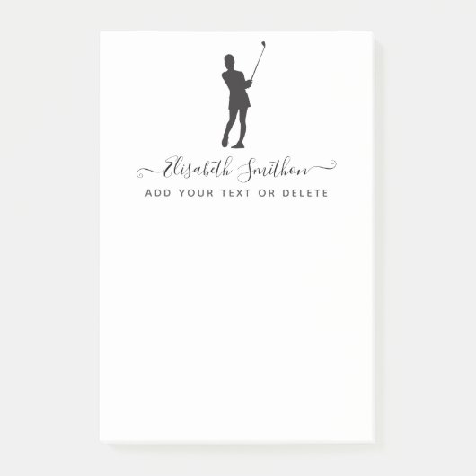 Elegant Black en White Golf Personal Stationery Post-it® Notes (Voorkant)