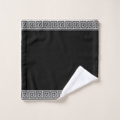 Elegant Black en White Greek Pattern Bad Handdoek (Wasdoekje)