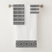Elegant Black en White Greek Pattern Bad Handdoek (Insitu)
