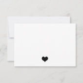 Elegant Black en White Heart Save The Date (Achterkant)