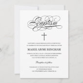 Elegant Black en White Heilige Baptisme Kaart (Voorkant)