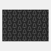 Elegant Black en White Kerstbomen Inpakpapier Vel (Voorkant 3)