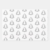 Elegant Black en White Kerstbomen Inpakpapier Vel (Voorkant)