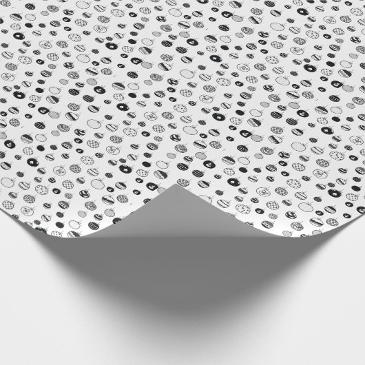 Elegant Black en White Kerstmis Cadeaupapier (Hoek)