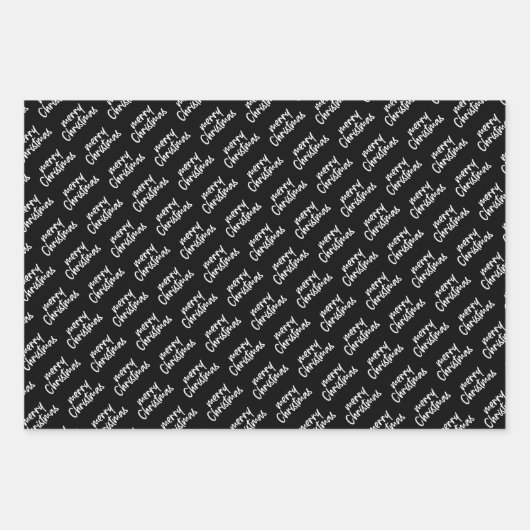 Elegant Black en White Kersttree Inpakpapier Vel (Voorkant 3)