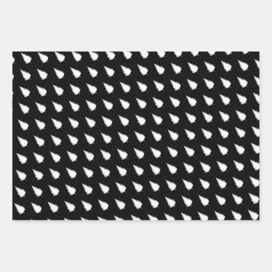 Elegant Black en White Kersttree Inpakpapier Vel (Voorkant 2)