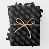 Elegant Black en White Kersttree Inpakpapier Vel (In situ)