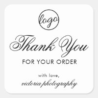 Elegant Black en White Logo Hartelijk dank voor uw
